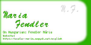 maria fendler business card